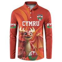 Custom Wales Football Go Champions Button Sweatshirt Cymru am byth Red Style