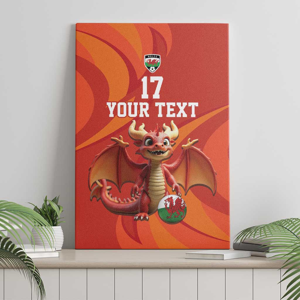 Custom Wales Football Go Champions Canvas Wall Art Cymru am byth Red Style
