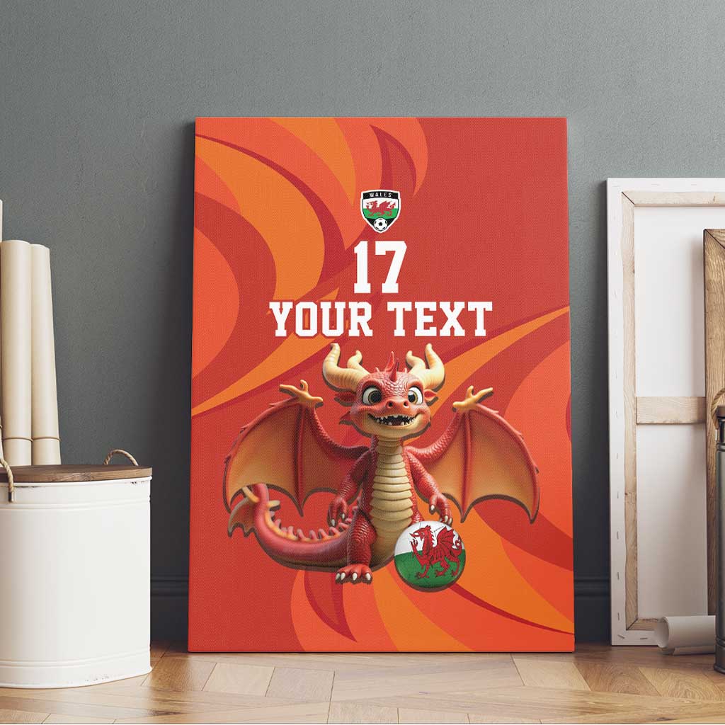Custom Wales Football Go Champions Canvas Wall Art Cymru am byth Red Style
