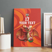 Custom Wales Football Go Champions Canvas Wall Art Cymru am byth Red Style