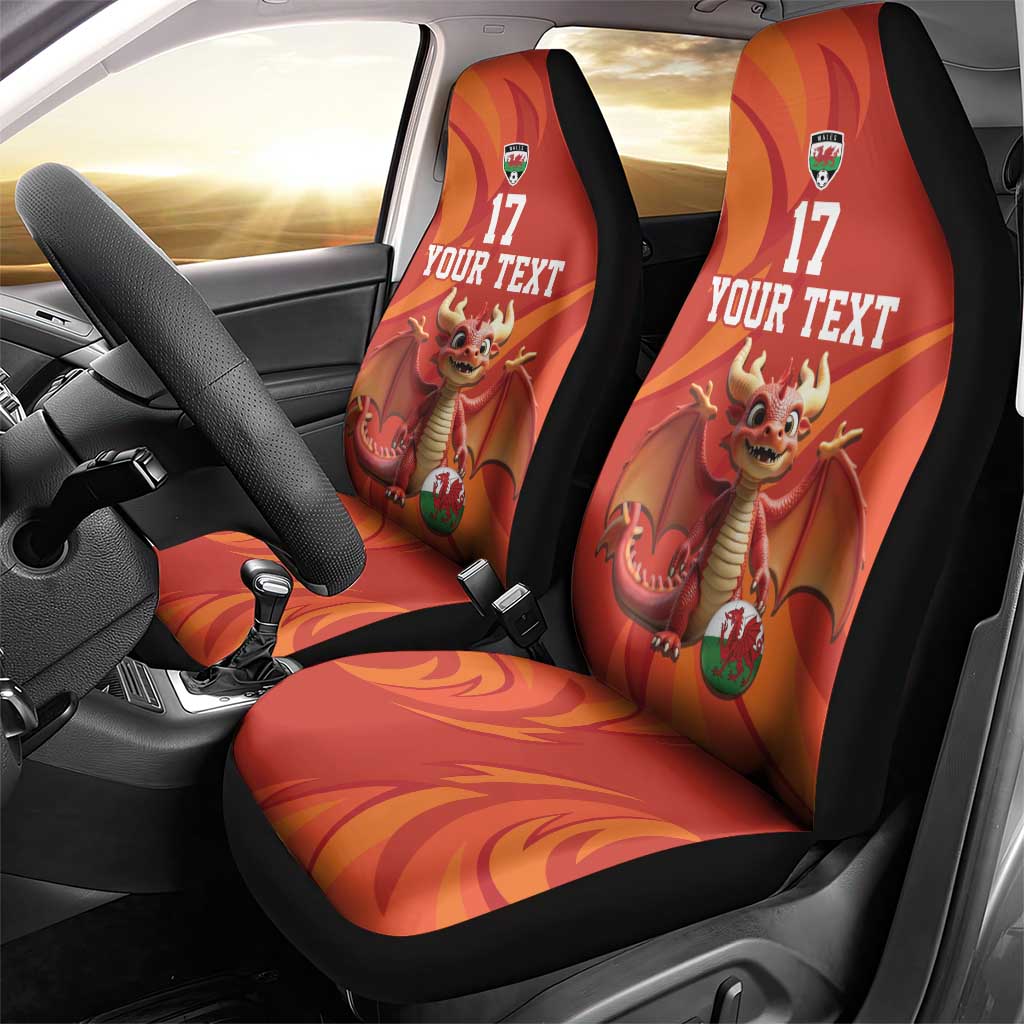 Custom Wales Football Go Champions Car Seat Cover Cymru am byth Red Style