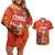 Custom Wales Football Go Champions Couples Matching Off Shoulder Short Dress and Hawaiian Shirt Cymru am byth Red Style
