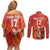 Custom Wales Football Go Champions Couples Matching Off Shoulder Short Dress and Long Sleeve Button Shirt Cymru am byth Red Style