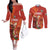 Custom Wales Football Go Champions Couples Matching Off The Shoulder Long Sleeve Dress and Long Sleeve Button Shirt Cymru am byth Red Style