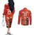 Custom Wales Football Go Champions Couples Matching Off The Shoulder Long Sleeve Dress and Long Sleeve Button Shirt Cymru am byth Red Style