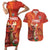 Custom Wales Football Go Champions Couples Matching Short Sleeve Bodycon Dress and Hawaiian Shirt Cymru am byth Red Style