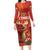 Custom Wales Football Go Champions Family Matching Long Sleeve Bodycon Dress and Hawaiian Shirt Cymru am byth Red Style