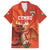 Custom Wales Football Go Champions Family Matching Off The Shoulder Long Sleeve Dress and Hawaiian Shirt Cymru am byth Red Style