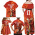Custom Wales Football Go Champions Family Matching Off Shoulder Maxi Dress and Hawaiian Shirt Cymru am byth Red Style
