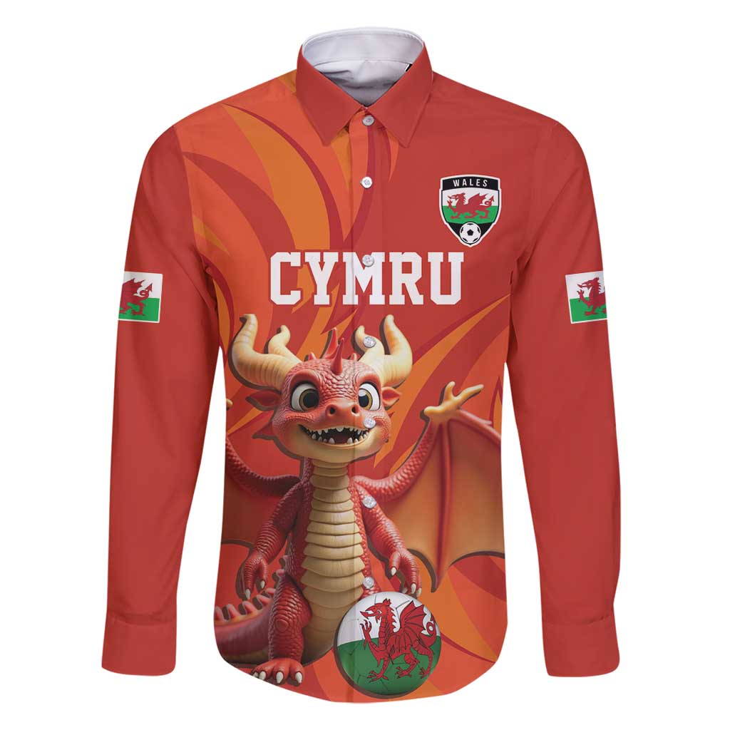 Custom Wales Football Go Champions Family Matching Off Shoulder Short Dress and Hawaiian Shirt Cymru am byth Red Style