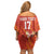 Custom Wales Football Go Champions Family Matching Off Shoulder Short Dress and Hawaiian Shirt Cymru am byth Red Style