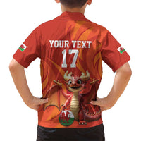 Custom Wales Football Go Champions Family Matching Puletasi and Hawaiian Shirt Cymru am byth Red Style