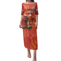 Custom Wales Football Go Champions Family Matching Puletasi and Hawaiian Shirt Cymru am byth Red Style