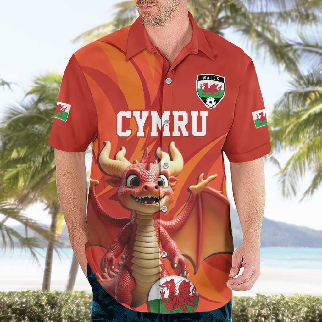 Custom Wales Football Go Champions Hawaiian Shirt Cymru am byth Red Style