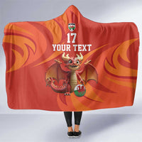 Custom Wales Football Go Champions Hooded Blanket Cymru am byth Red Style