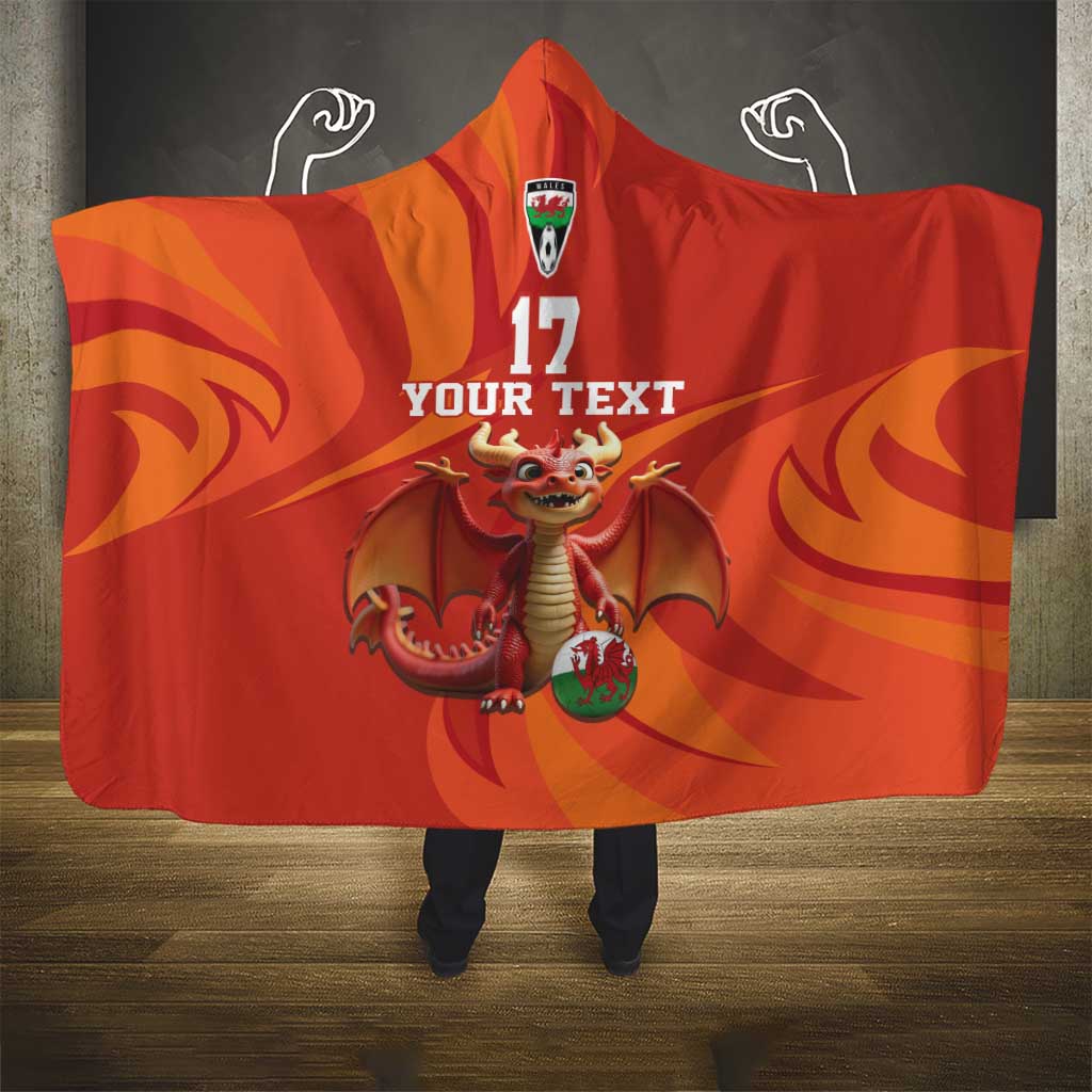 Custom Wales Football Go Champions Hooded Blanket Cymru am byth Red Style