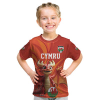 Custom Wales Football Go Champions Kid T Shirt Cymru am byth Red Style