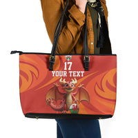 Custom Wales Football Go Champions Leather Tote Bag Cymru am byth Red Style