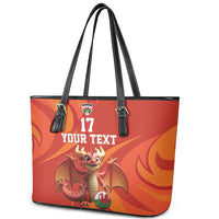 Custom Wales Football Go Champions Leather Tote Bag Cymru am byth Red Style