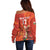 Custom Wales Football Go Champions Off Shoulder Sweater Cymru am byth Red Style