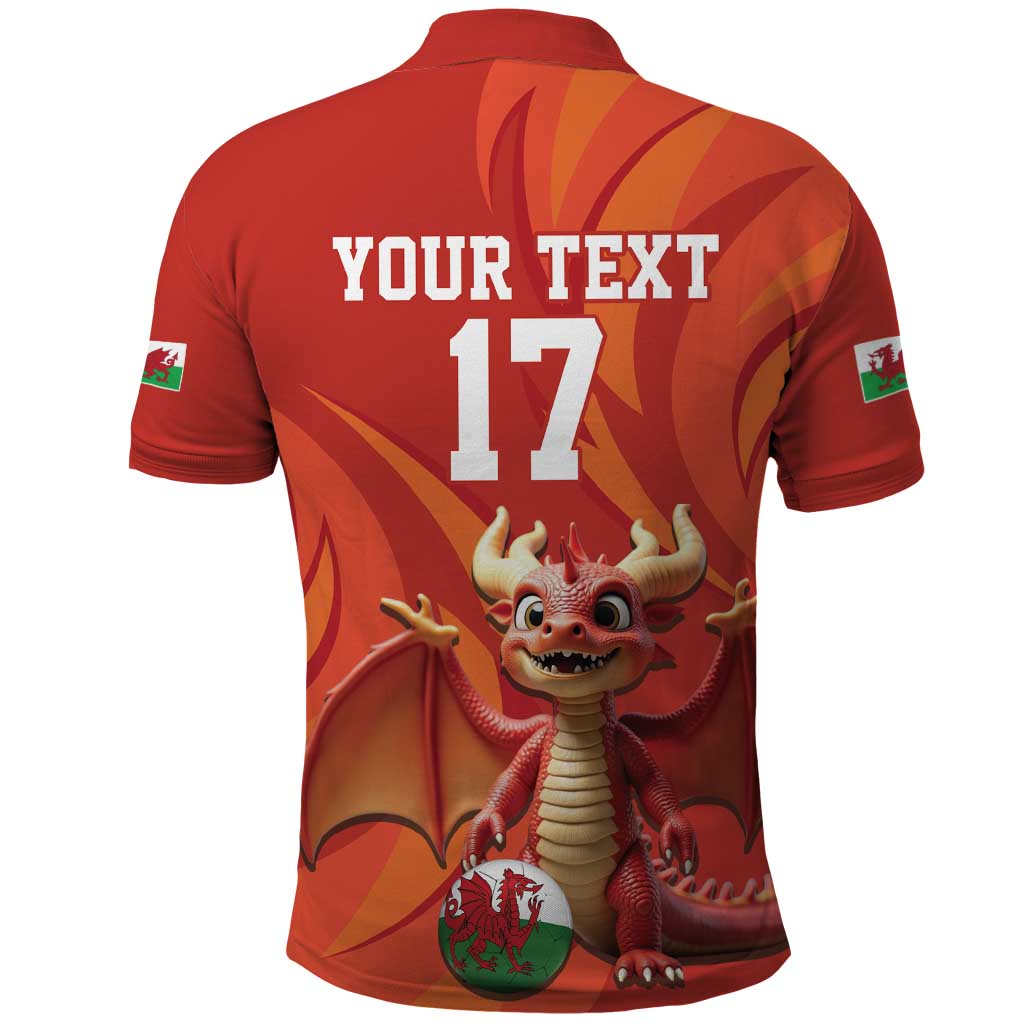 Custom Wales Football Go Champions Polo Shirt Cymru am byth Red Style