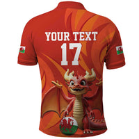 Custom Wales Football Go Champions Polo Shirt Cymru am byth Red Style