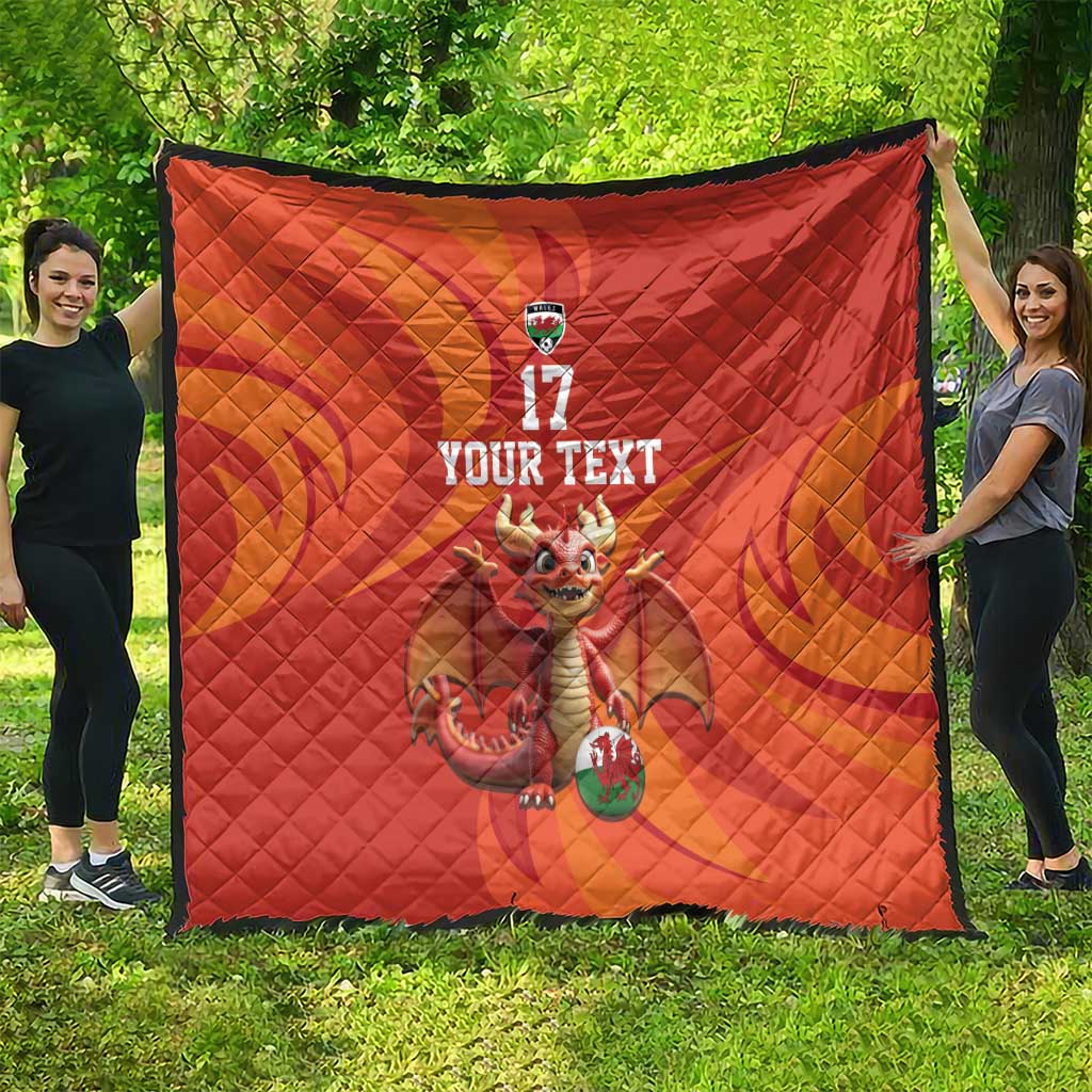 Custom Wales Football Go Champions Quilt Cymru am byth Red Style