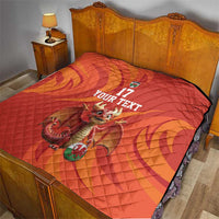 Custom Wales Football Go Champions Quilt Cymru am byth Red Style