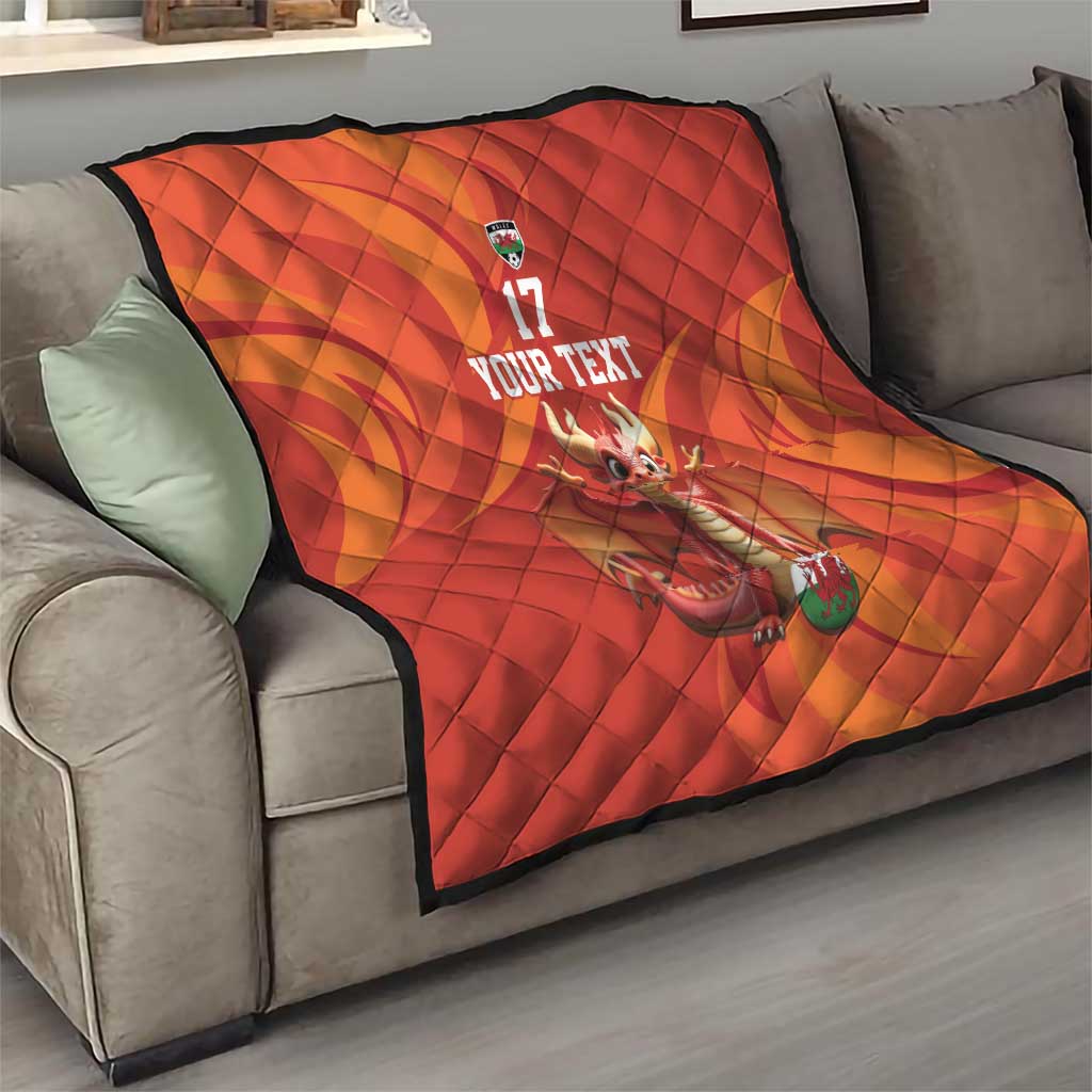 Custom Wales Football Go Champions Quilt Cymru am byth Red Style