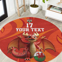 Custom Wales Football Go Champions Round Carpet Cymru am byth Red Style