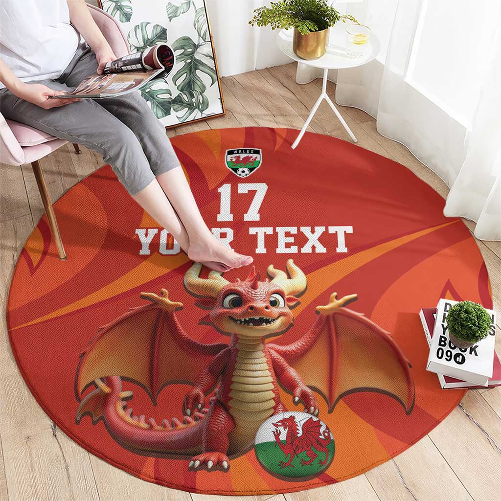Custom Wales Football Go Champions Round Carpet Cymru am byth Red Style
