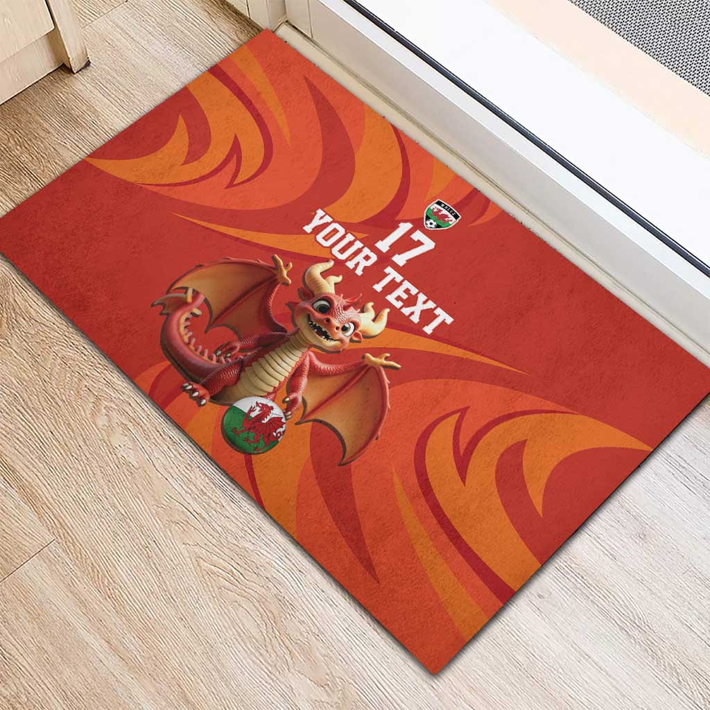 Custom Wales Football Go Champions Rubber Doormat Cymru am byth Red Style