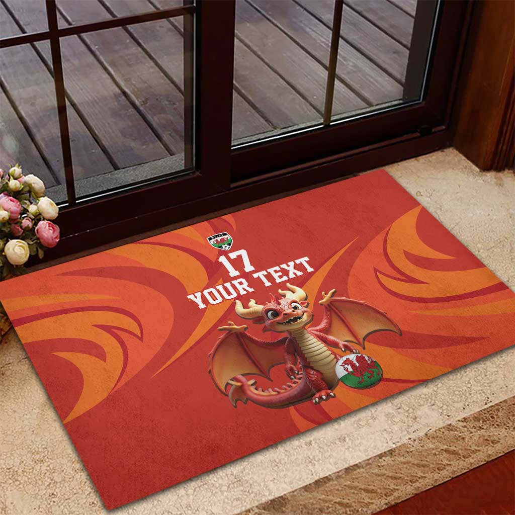 Custom Wales Football Go Champions Rubber Doormat Cymru am byth Red Style