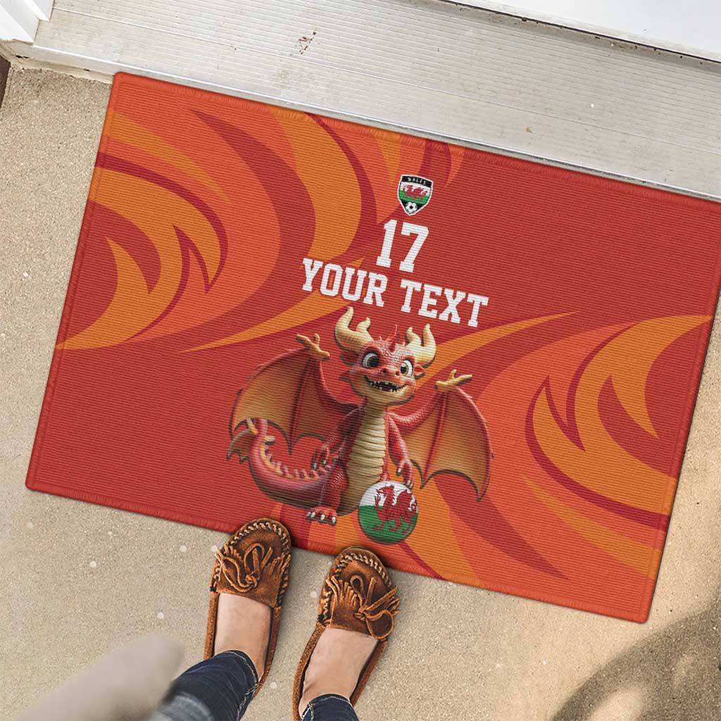 Custom Wales Football Go Champions Rubber Doormat Cymru am byth Red Style