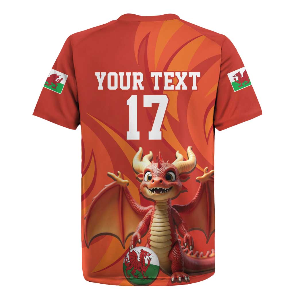 Custom Wales Football Go Champions Rugby Jersey Cymru am byth Red Style