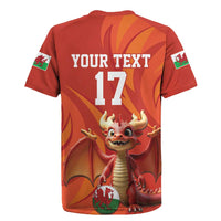 Custom Wales Football Go Champions Rugby Jersey Cymru am byth Red Style