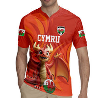 Custom Wales Football Go Champions Rugby Jersey Cymru am byth Red Style