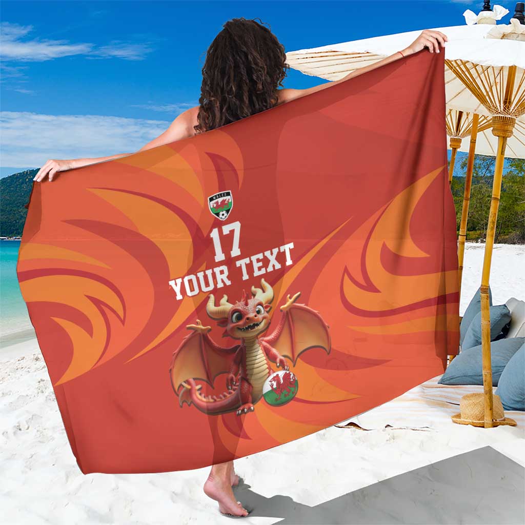 Custom Wales Football Go Champions Sarong Cymru am byth Red Style