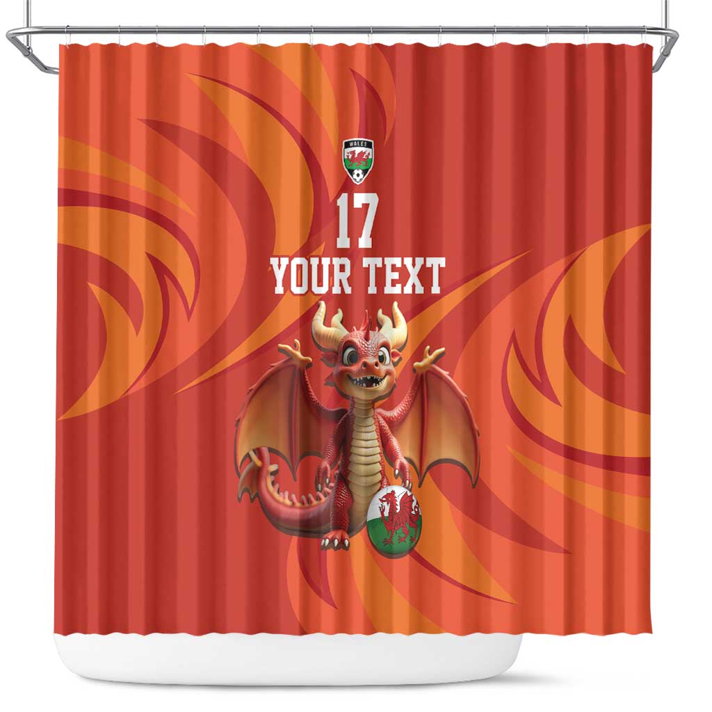 Custom Wales Football Go Champions Shower Curtain Cymru am byth Red Style