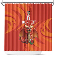 Custom Wales Football Go Champions Shower Curtain Cymru am byth Red Style