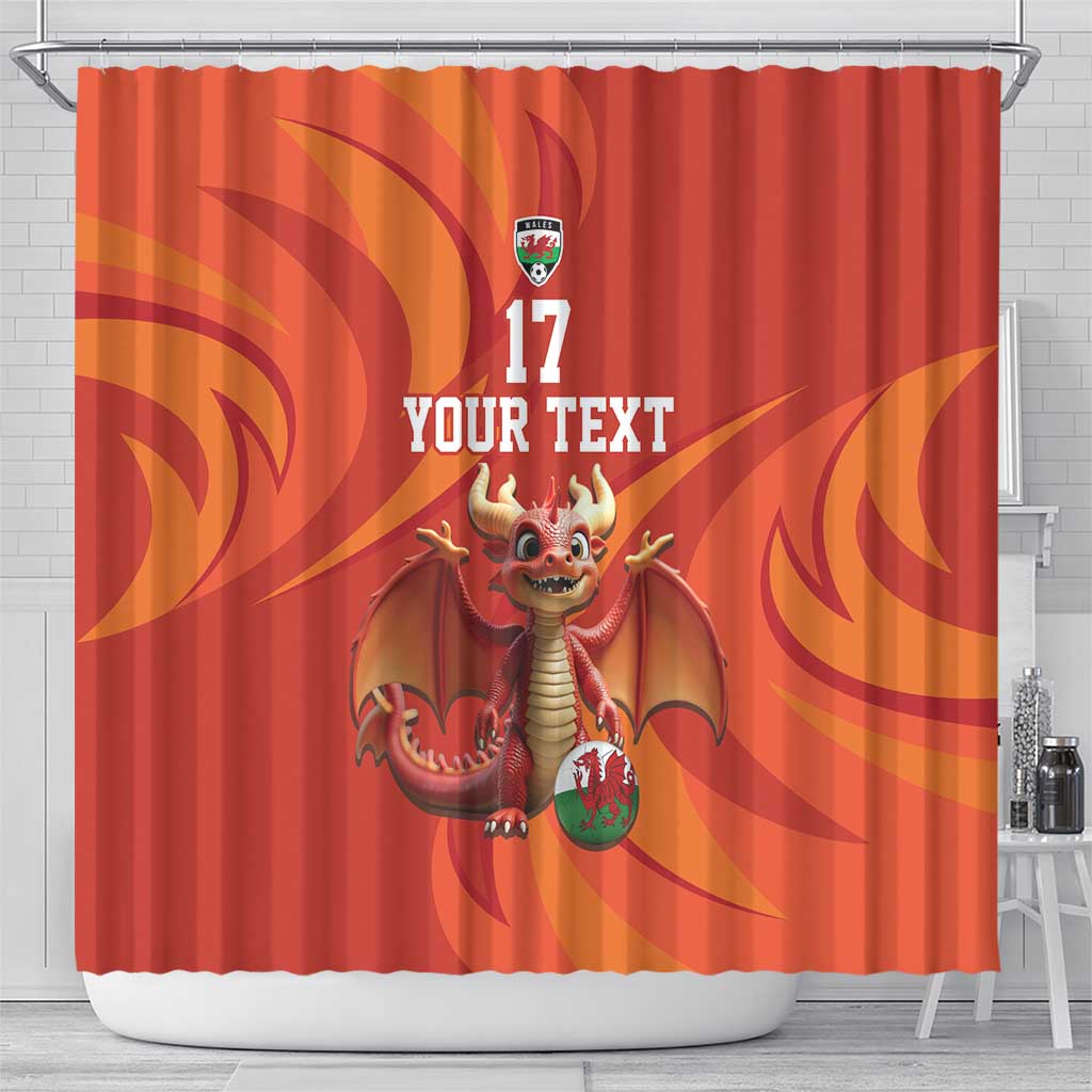 Custom Wales Football Go Champions Shower Curtain Cymru am byth Red Style