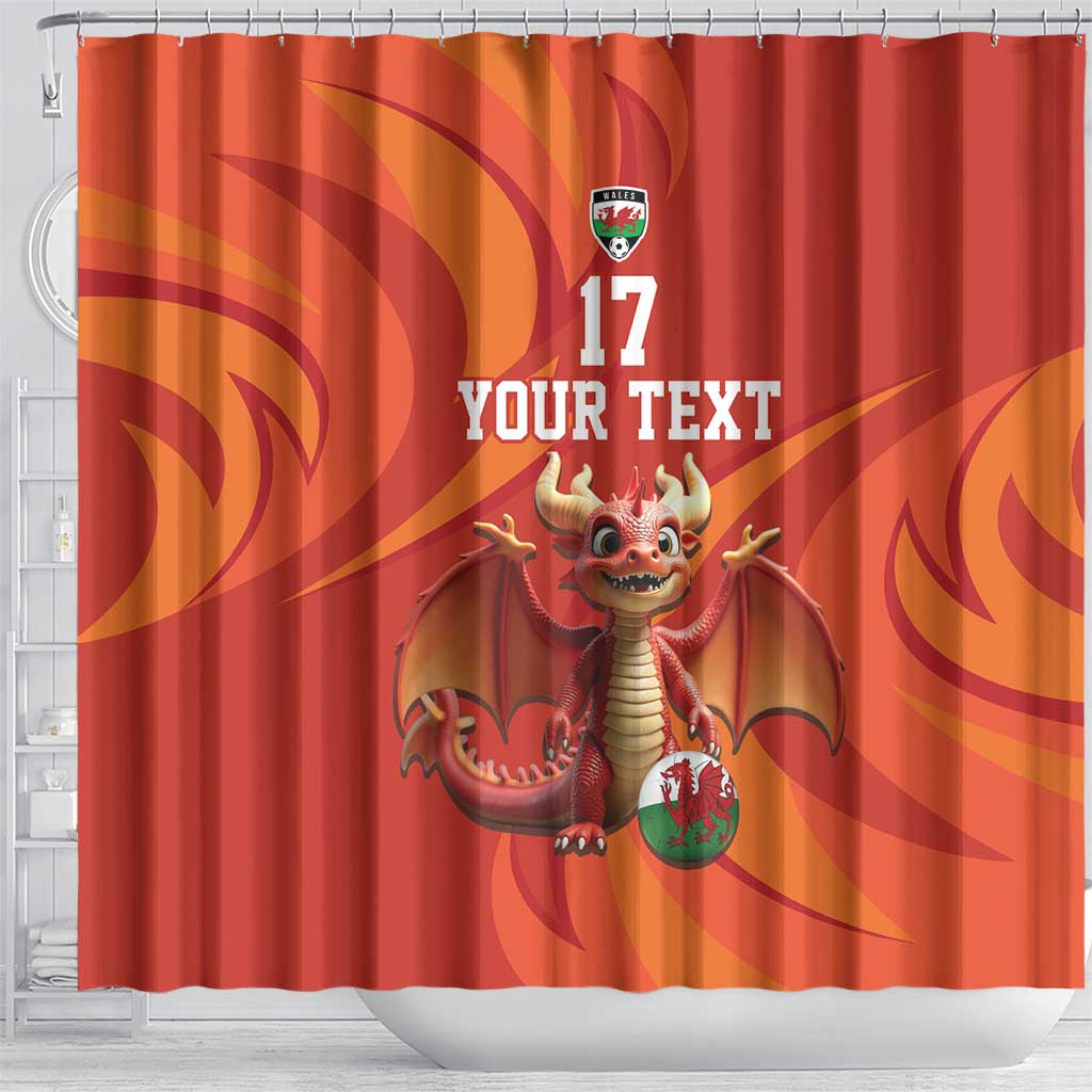 Custom Wales Football Go Champions Shower Curtain Cymru am byth Red Style