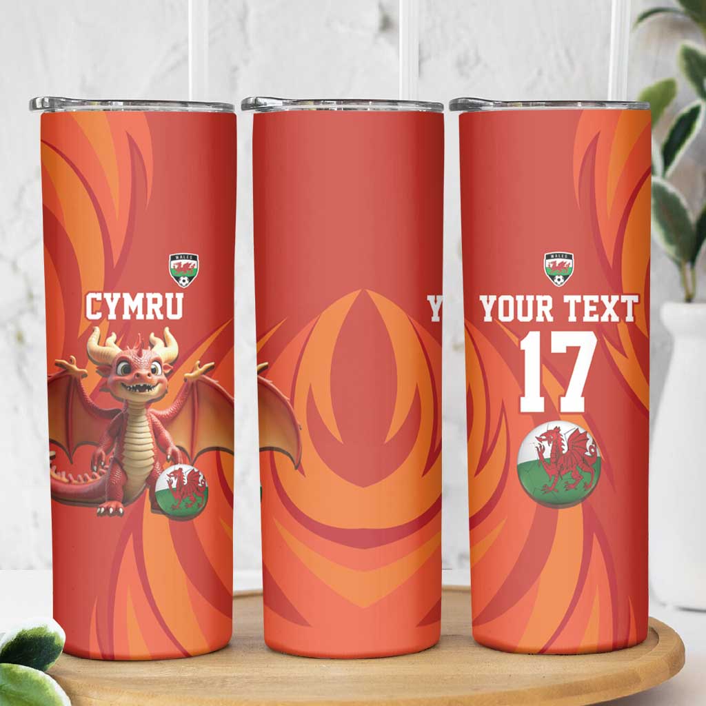 Custom Wales Football Go Champions Skinny Tumbler Cymru am byth Red Style