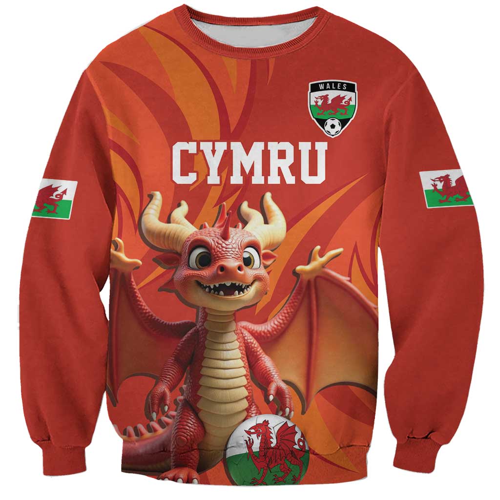 Custom Wales Football Go Champions Sweatshirt Cymru am byth Red Style