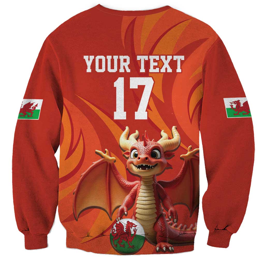 Custom Wales Football Go Champions Sweatshirt Cymru am byth Red Style
