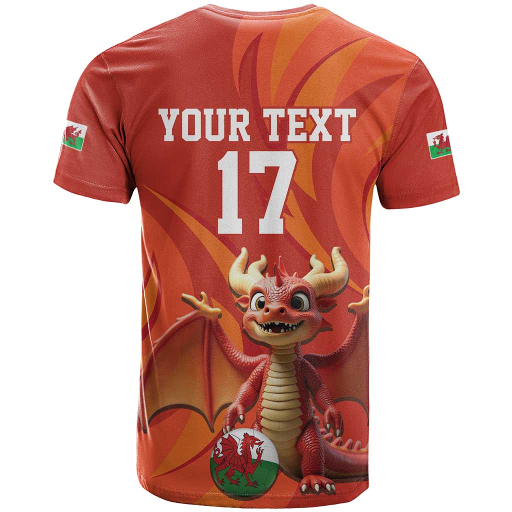 Custom Wales Football Go Champions T Shirt Cymru am byth Red Style