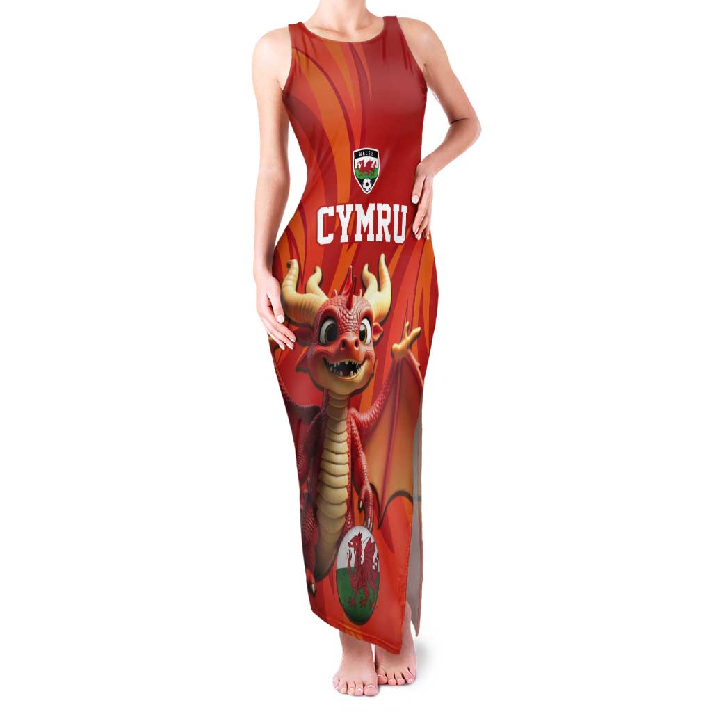 Custom Wales Football Go Champions Tank Maxi Dress Cymru am byth Red Style