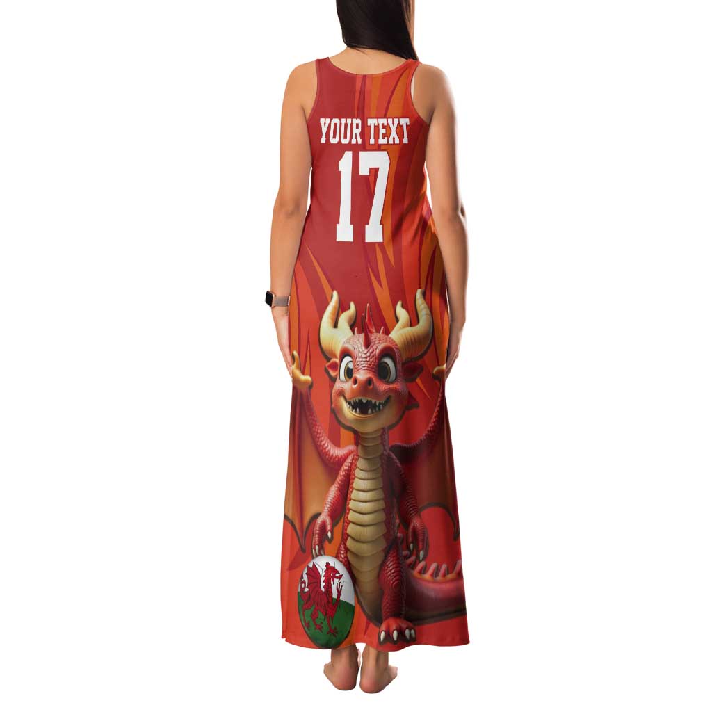 Custom Wales Football Go Champions Tank Maxi Dress Cymru am byth Red Style