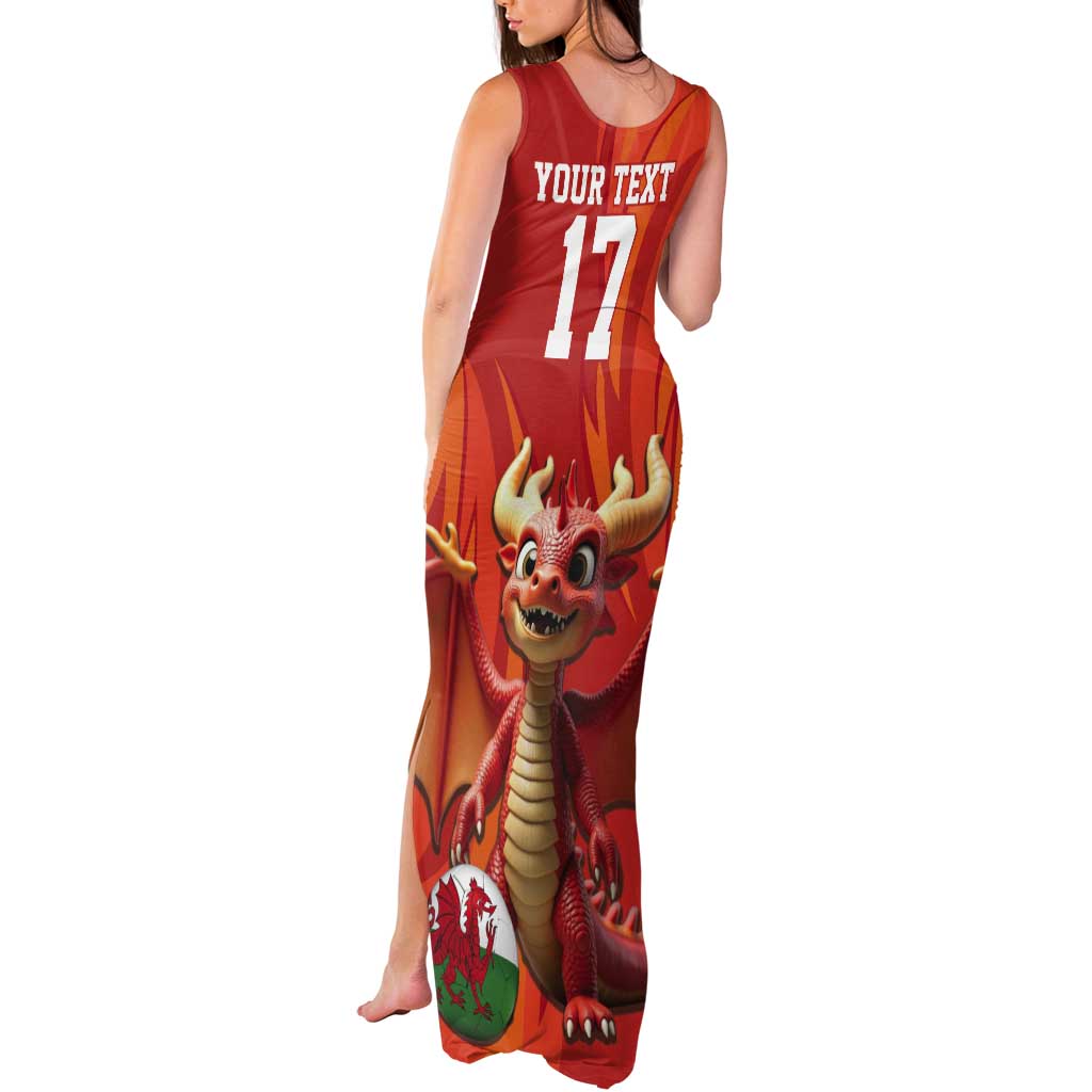 Custom Wales Football Go Champions Tank Maxi Dress Cymru am byth Red Style
