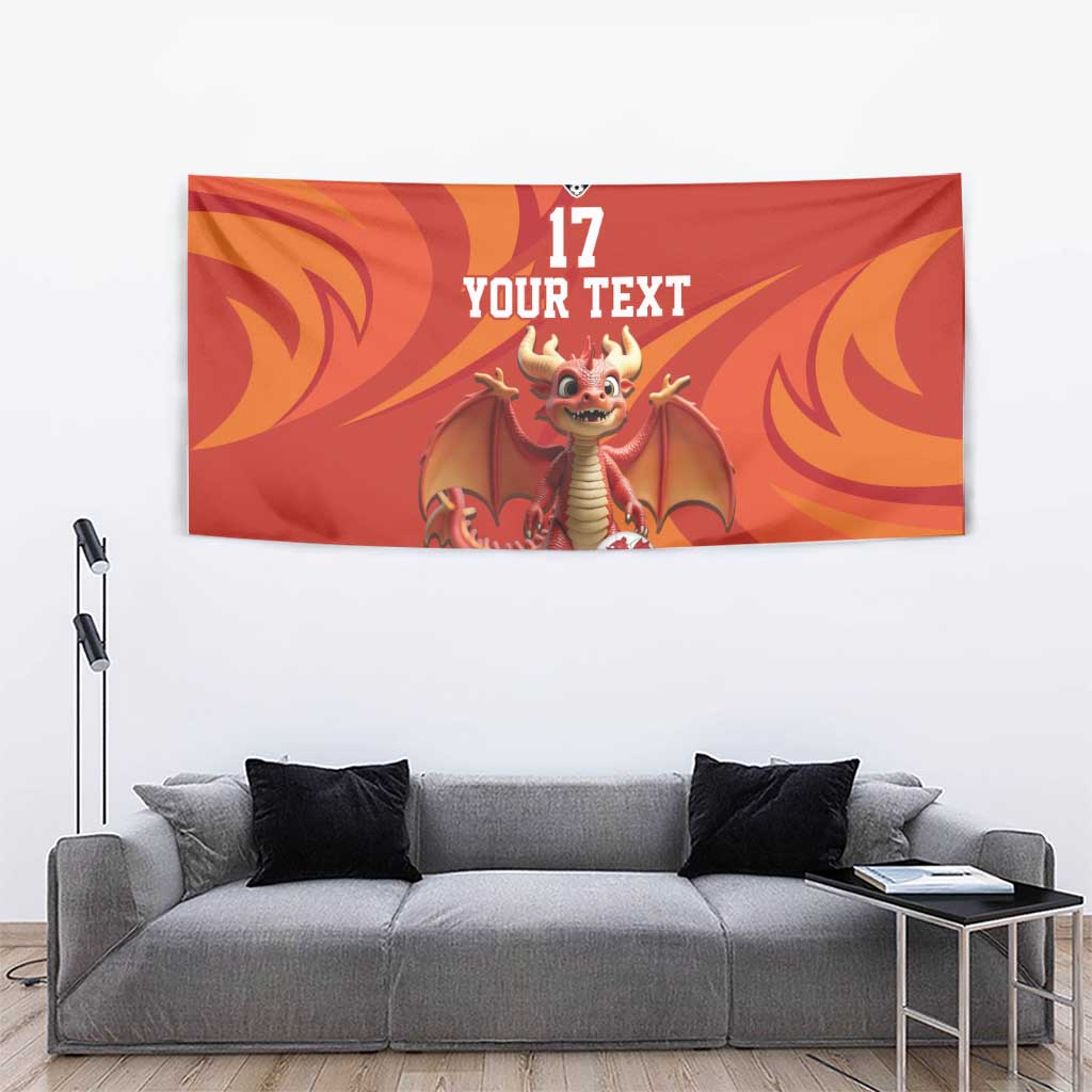 Custom Wales Football Go Champions Tapestry Cymru am byth Red Style